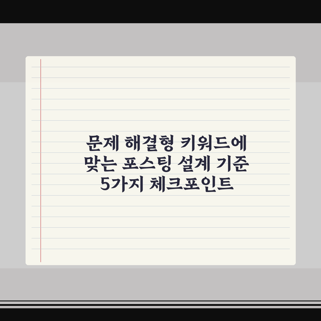 문제 해결형 키워드에 맞는 포스팅 설계 기준 5가지 체크포인트 총정리