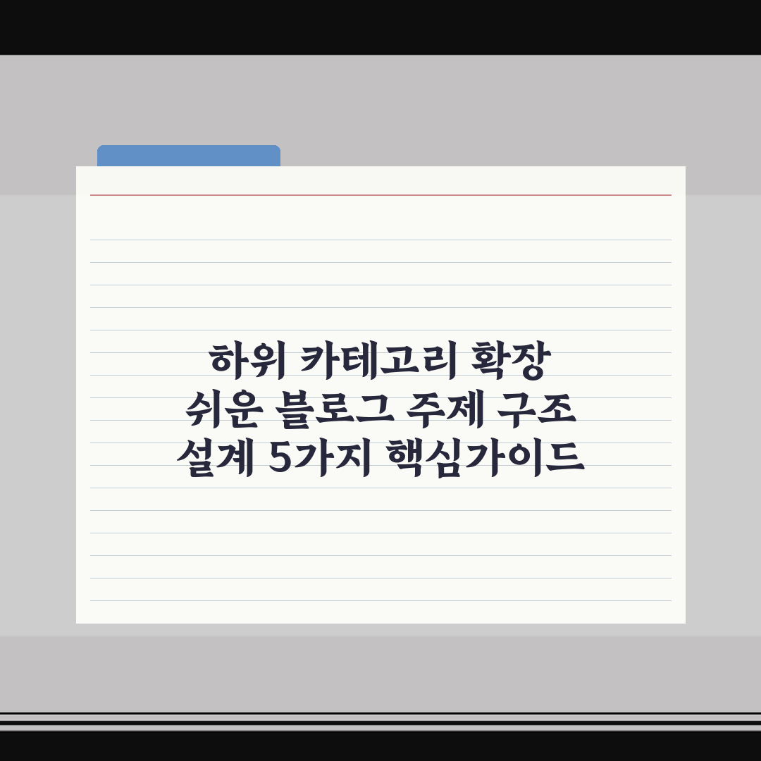하위 카테고리 확장 쉬운 블로그 주제 구조 설계 5가지 핵심가이드 분석