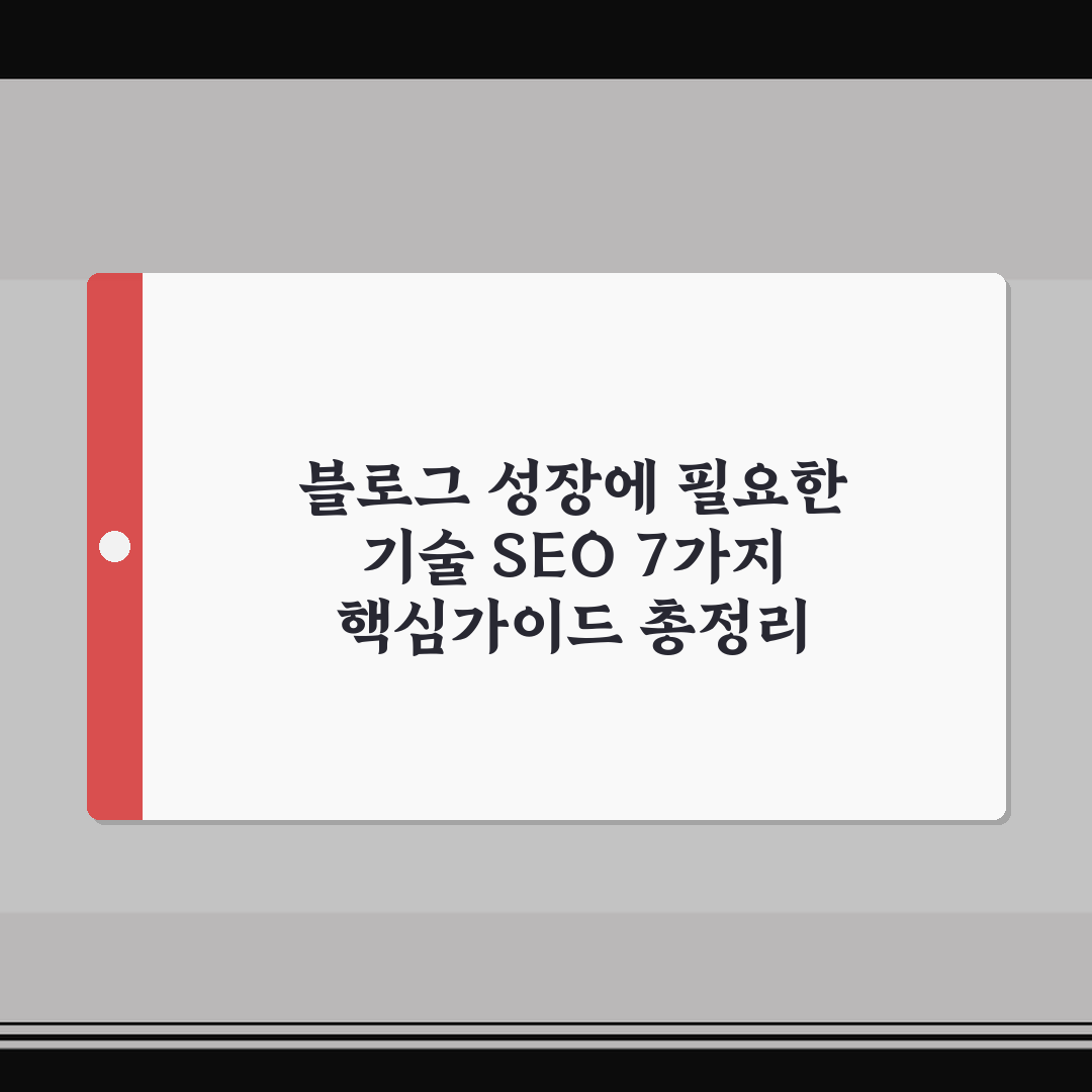 블로그 성장에 필요한 기술 SEO 7가지 핵심가이드 총정리