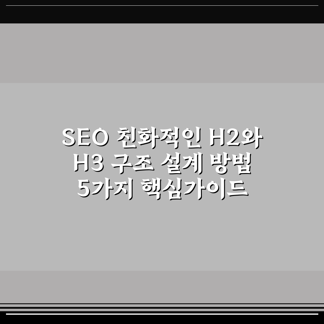SEO 친화적인 H2와 H3 구조 설계 방법 5가지 핵심가이드