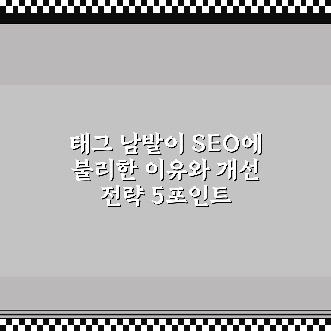 태그 남발이 SEO에 불리한 이유와 개선 전략 5포인트 핵심가이드