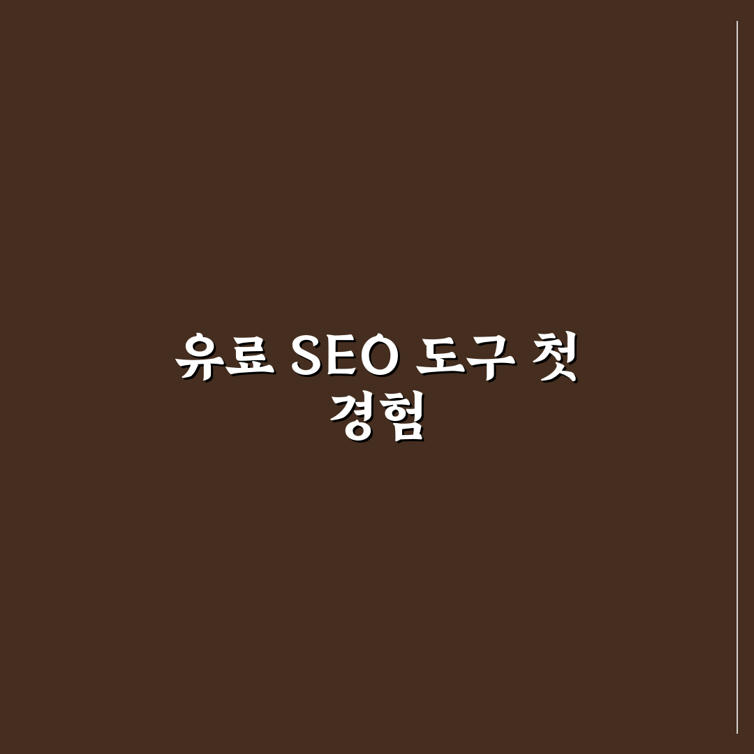 유료 SEO 도구가 필요한 경우와 판단 기준 정리 사용후기