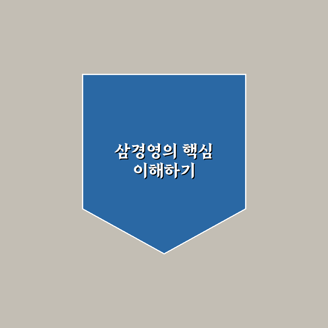삼경영 기본 개념과 활용 꿀팁 쉽게 정리
