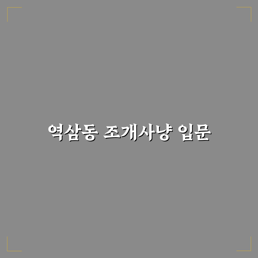 역삼동 조개사냥 초보자를 위한 꿀팁과 준비물 공유