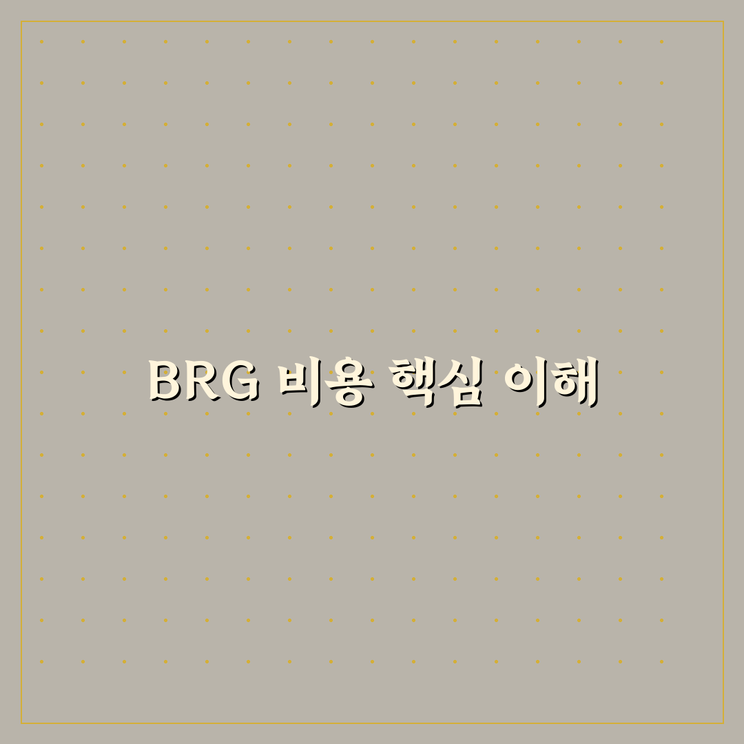brg 비용 쉽게 이해하는 꿀팁과 주요 항목 정리