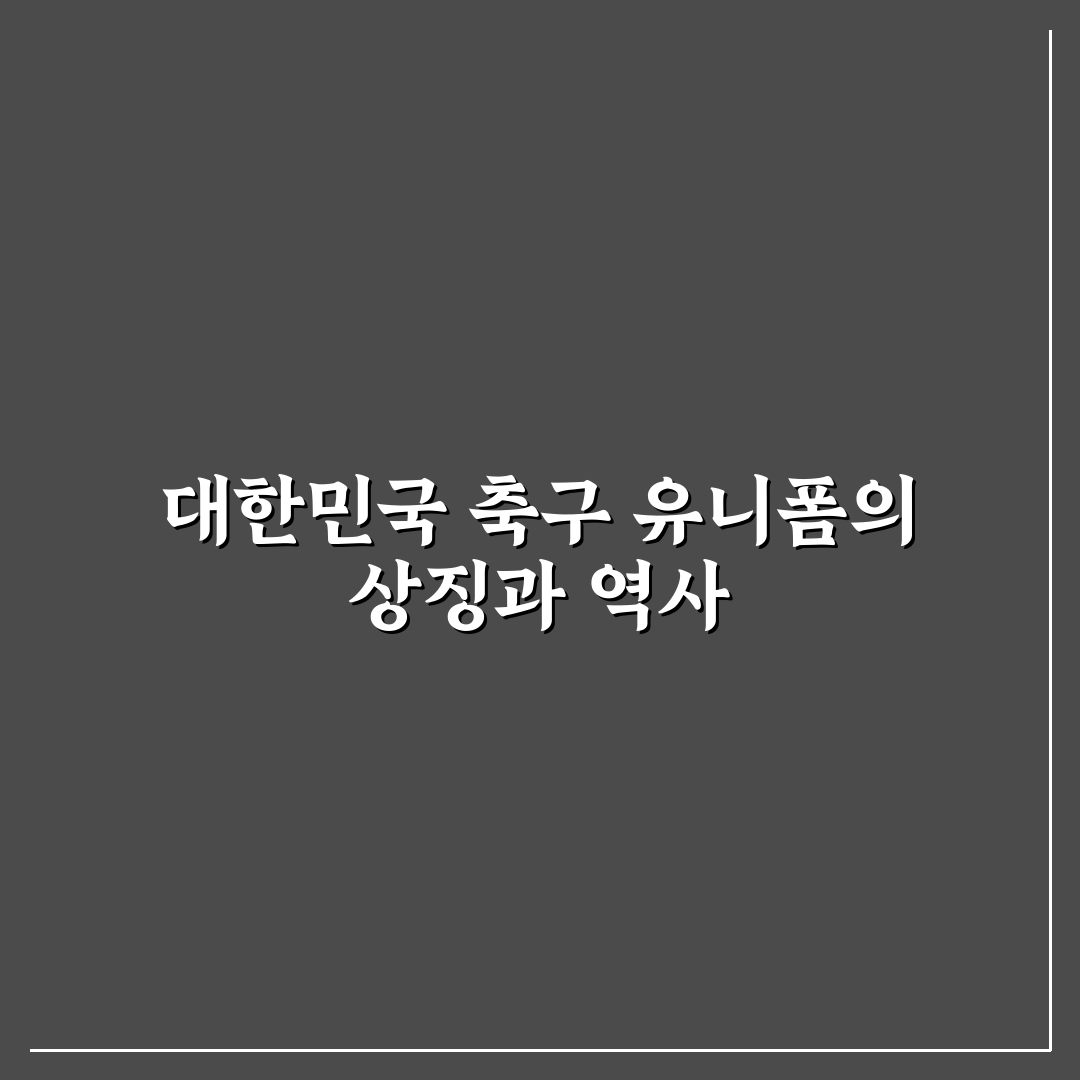 대한민국 축구 유니폼 디자인과 특징 정리