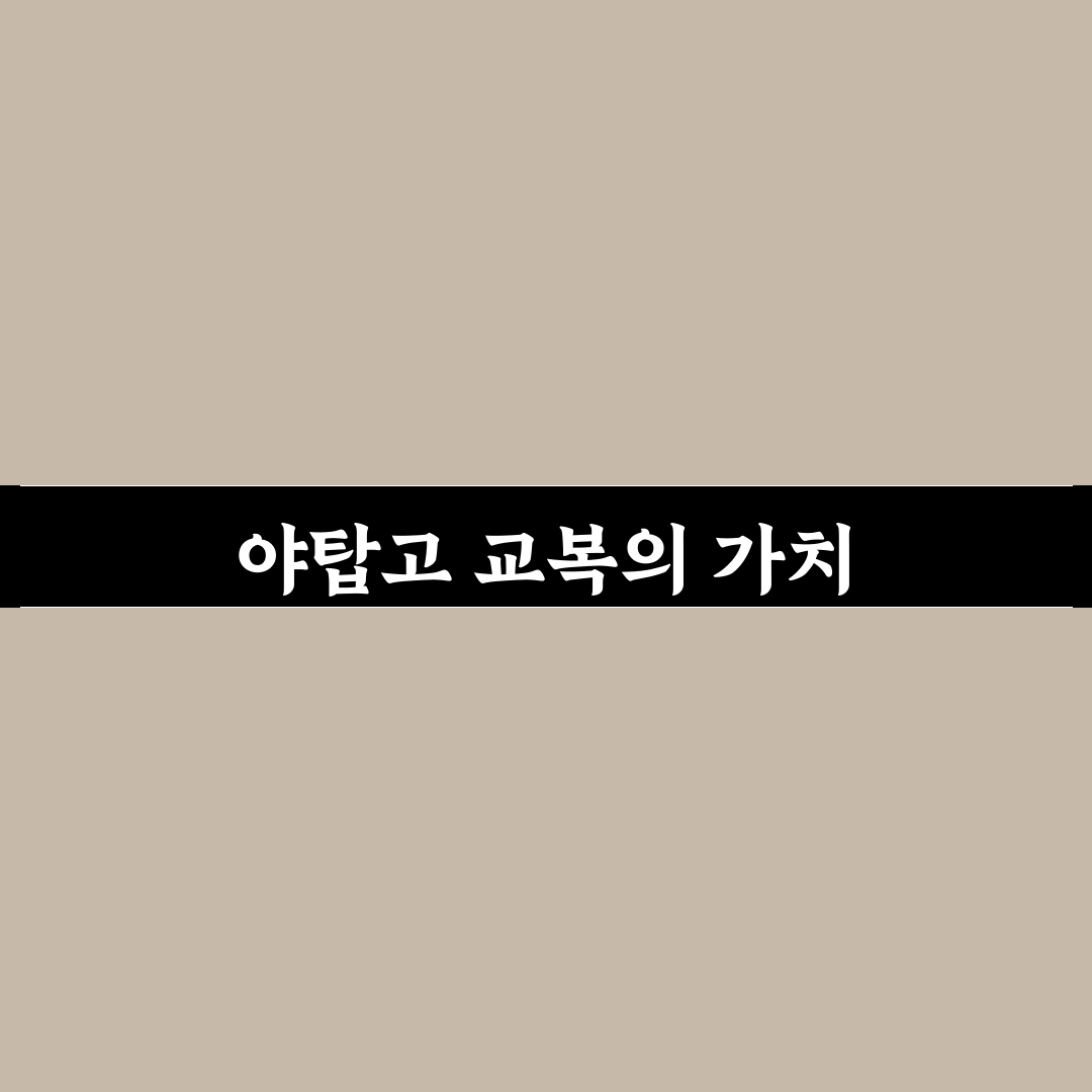 야탑고 교복 추천 꿀팁과 스타일링 아이디어