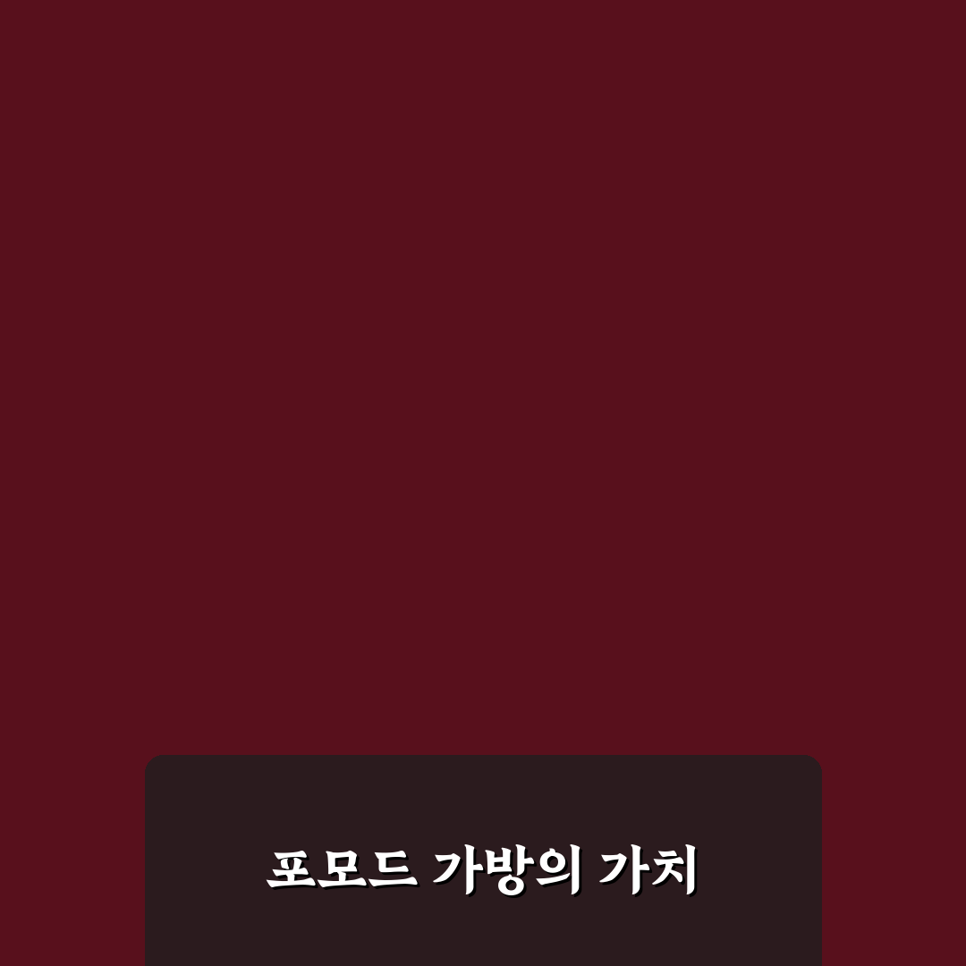 포모드가방 선택 시 알아야 할 꿀팁과 추천 제품
