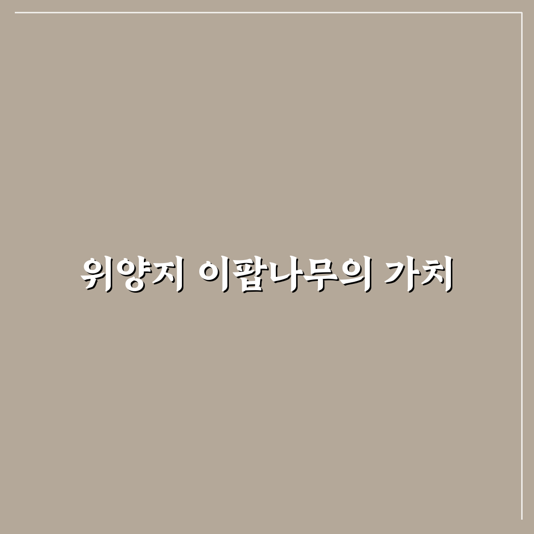위양지 이팝나무의 매력과 기르기 꿀팁 공유