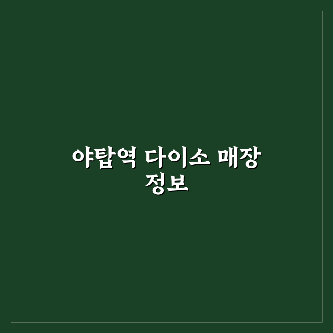 야탑역 다이소 이용 꿀팁과 매장 정보 정리