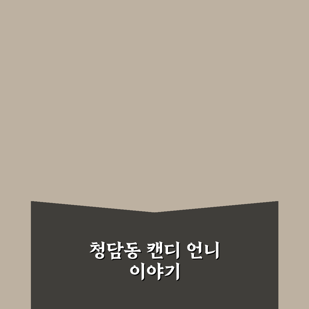 청담동 캔디 언니 꿀팁과 이용 방법 정리